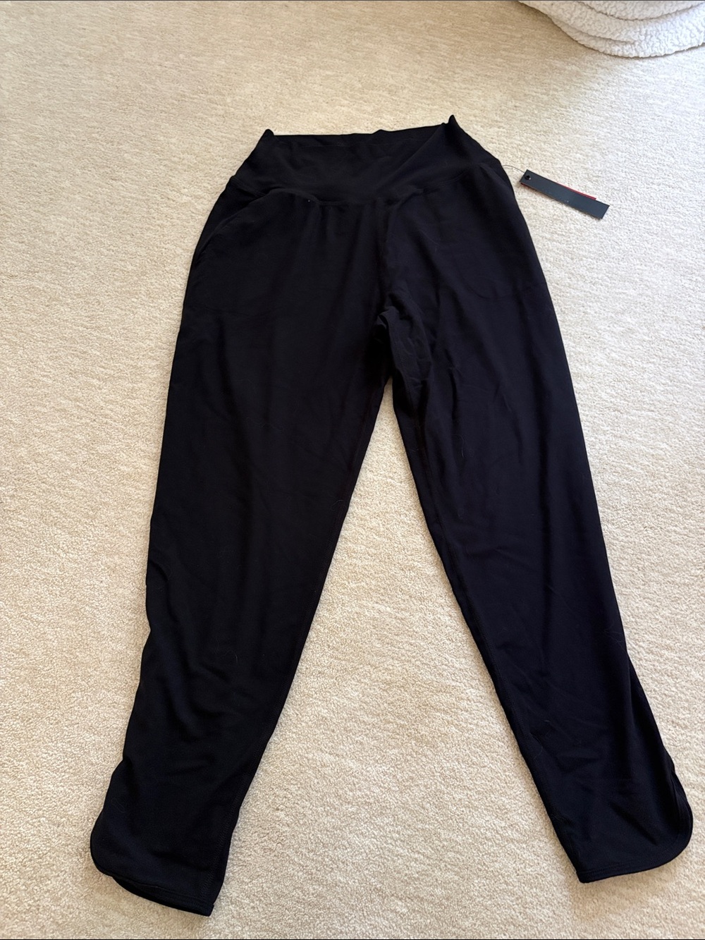Carbon38 Black High-Waist Relaxed Jogger Pants